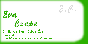 eva csepe business card